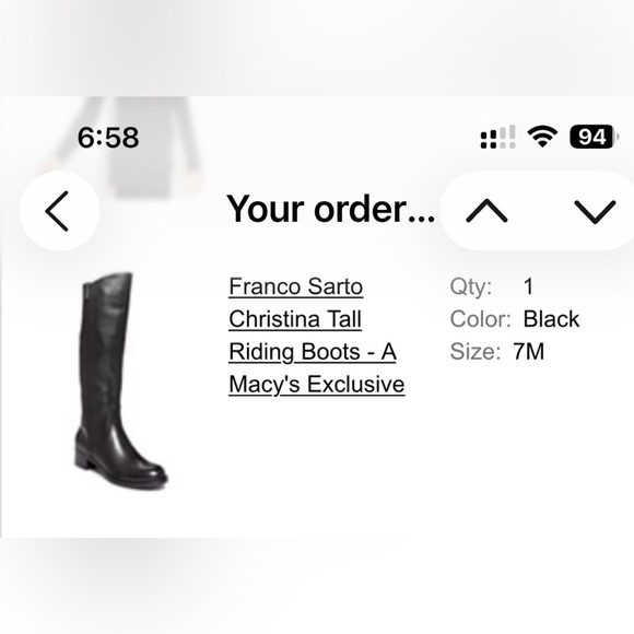 New in Box - Franco Sarto Black Leather Long Boots (US 7) * Christina - Picture 2 of 16